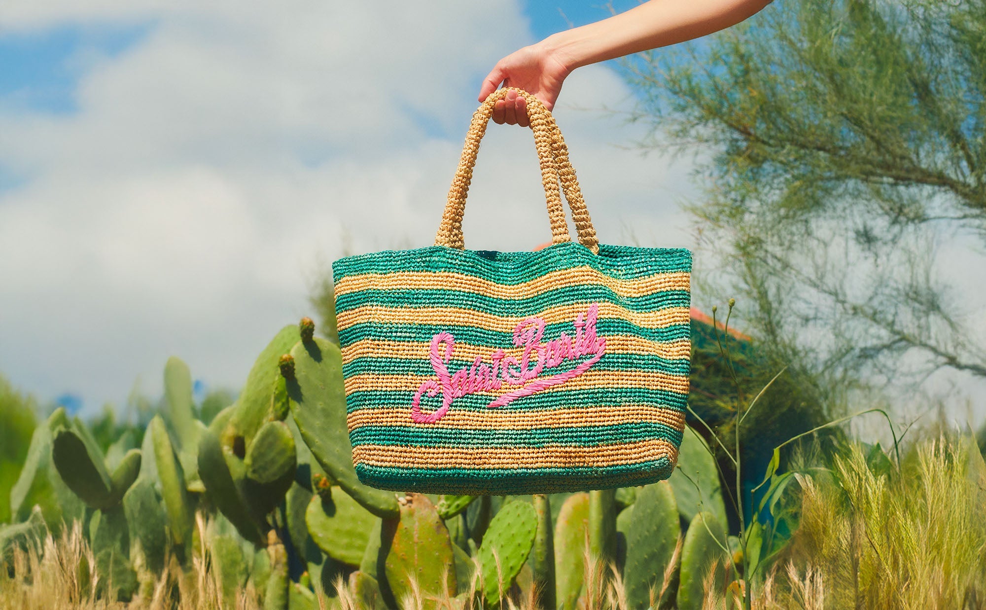 Borsa Estiva Mare In Canapa Con Nappe 40x32x20 Cm - Saint Barth Stile Artigianale