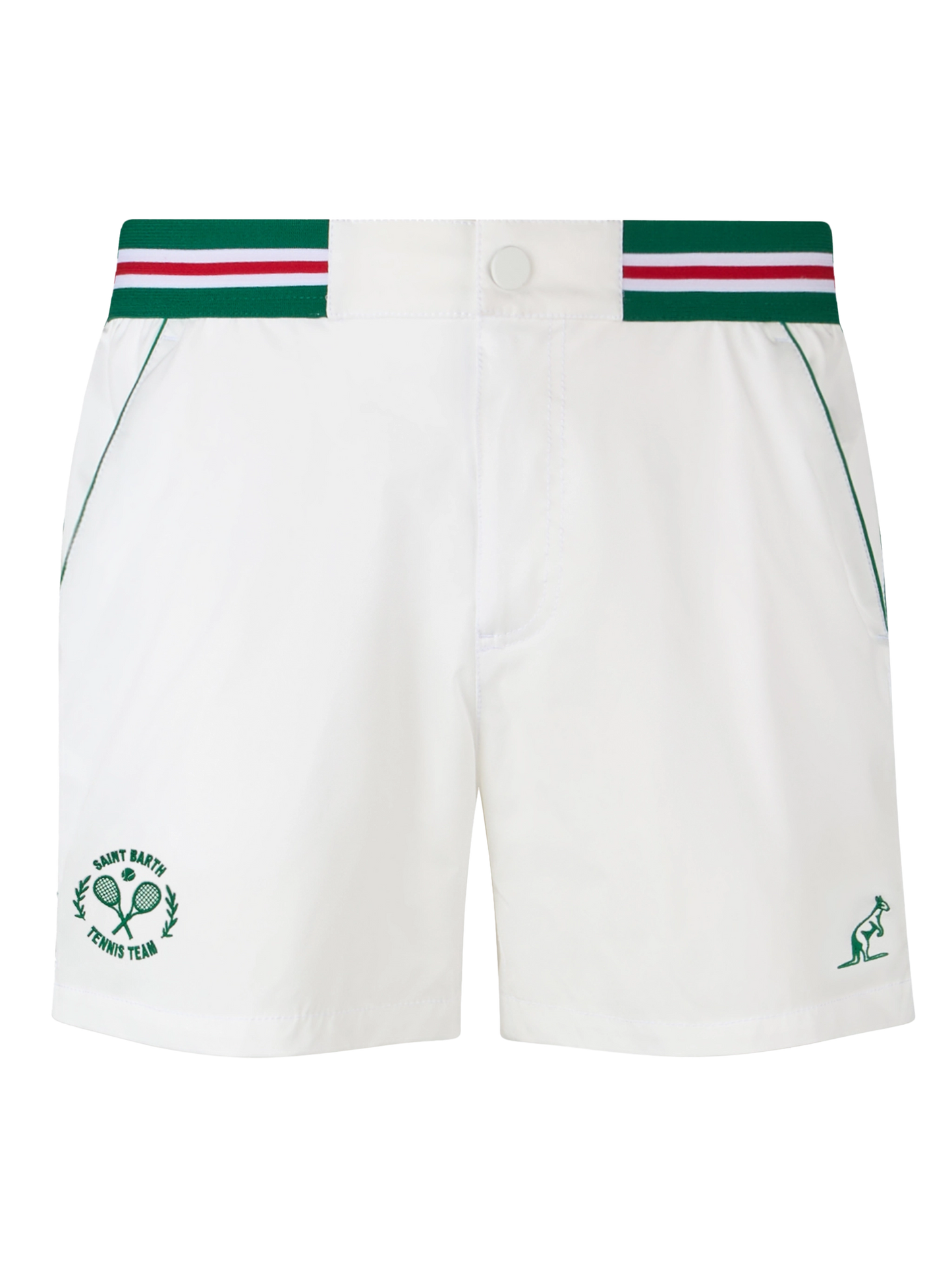 Man white fitted cut swim shorts Nad with tape finish | AUSTRALIAN BRAND SPECIAL EDITION