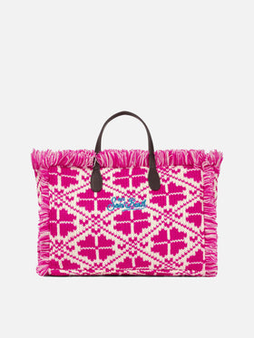 Colette wooly handbag with fair isle pattern - MC2 Saint Barth