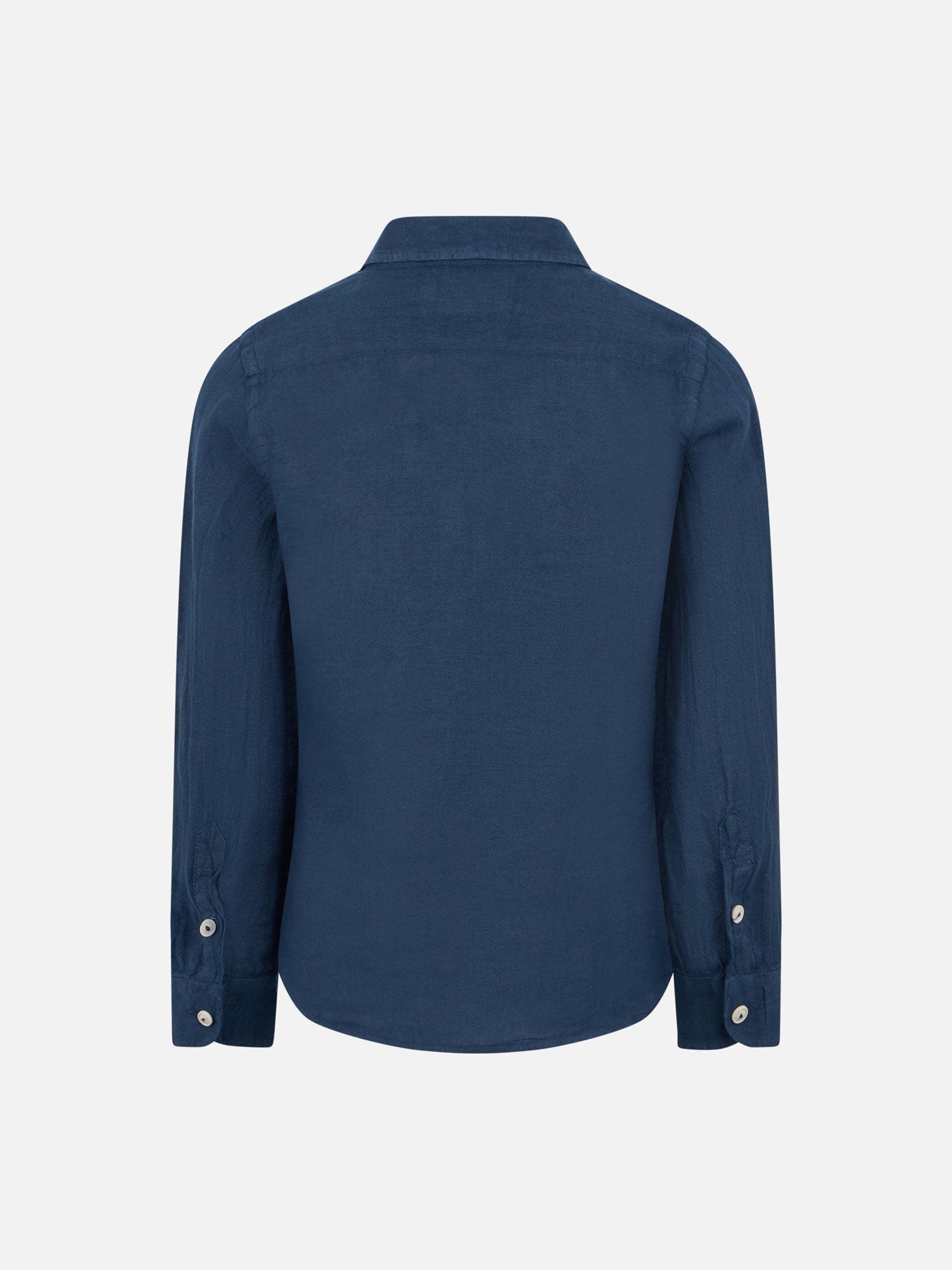 Kid navy blue linen shirt Agnes - MC2 Saint Barth