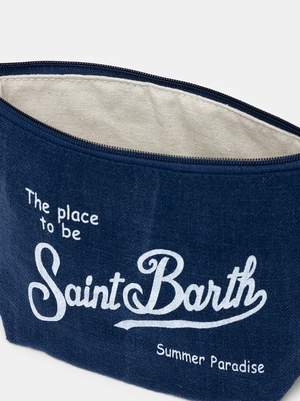 Pochette Aline in lino blu