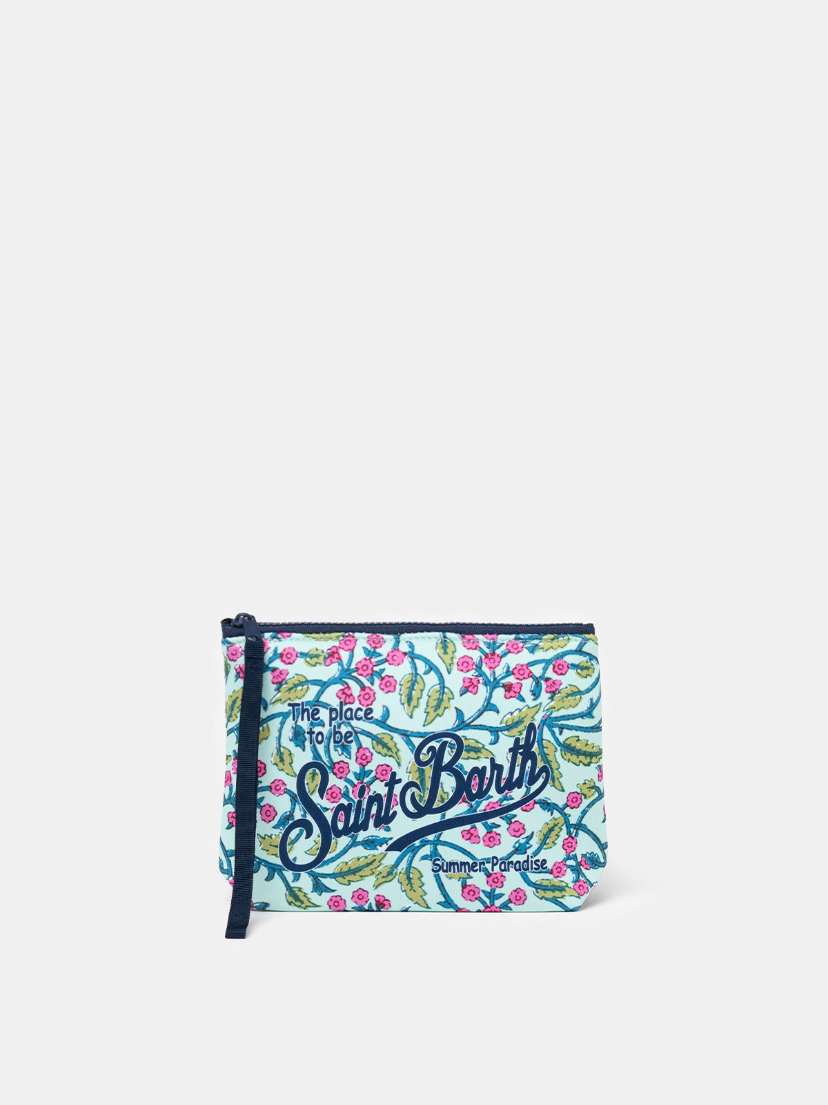 Pochette Aline in scuba con stampa fiori