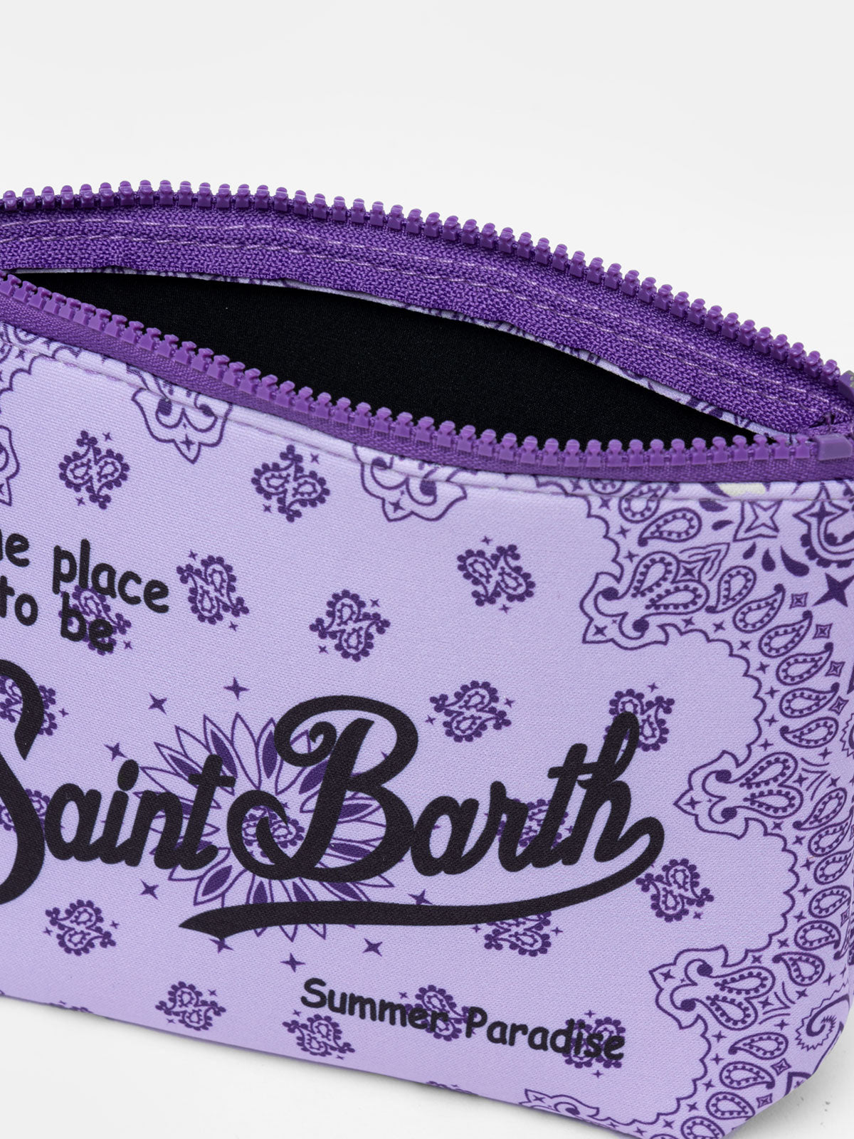 Lilac bandanna scuba pochette Aline