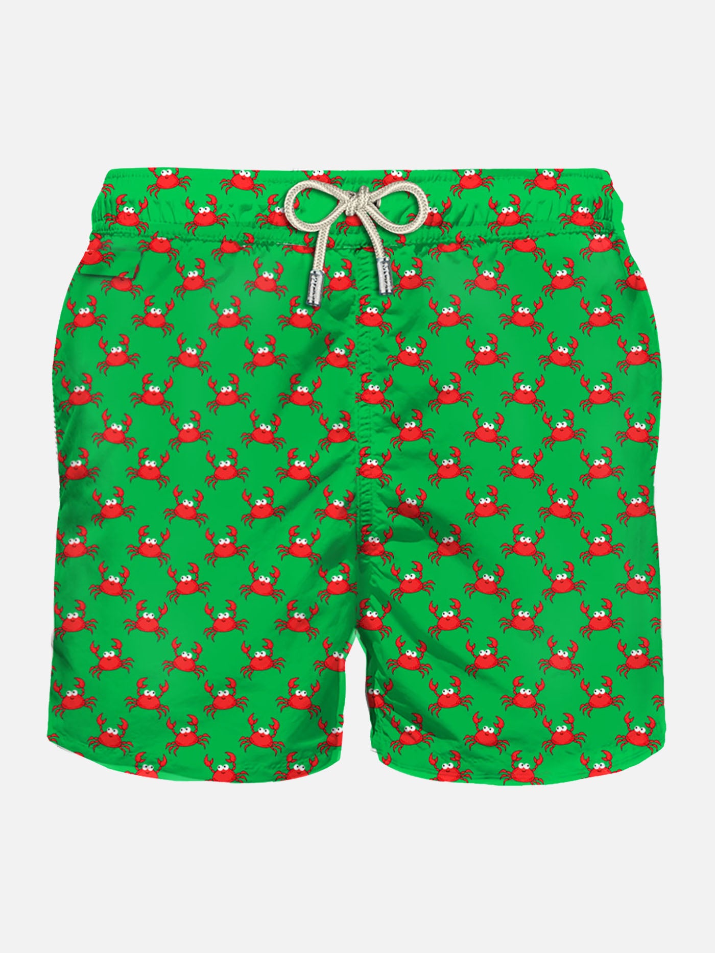 Herren-Badeshorts aus leichtem Stoff mit Krabbenprint