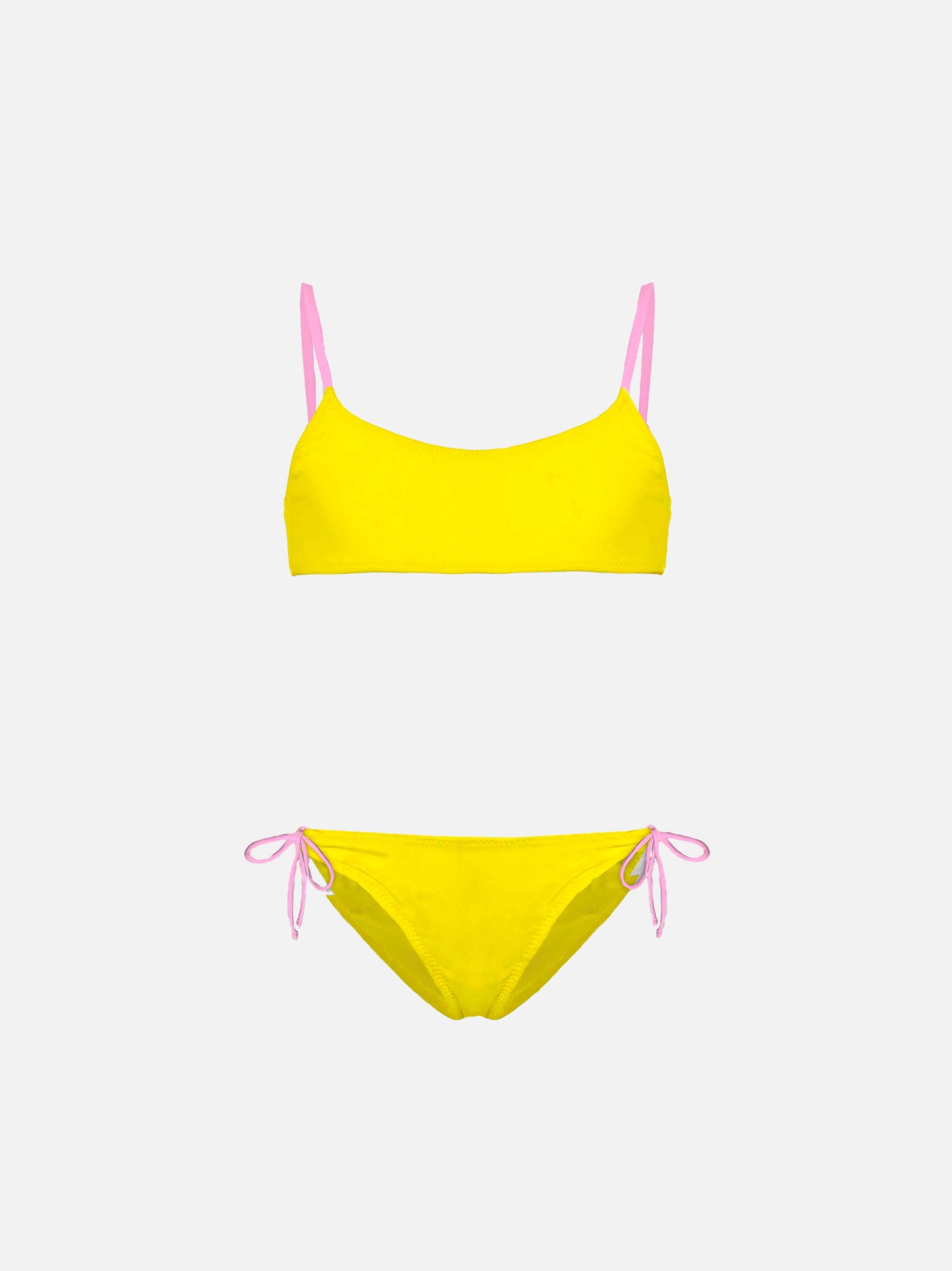Girl's bralette bikini with St. Barth addicted embroidery