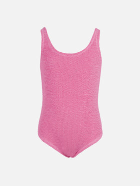 Cara pink crinkle one-piece swimsuit - MC2 Saint Barth