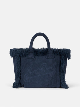 Colette Terry embossed navy blue handbag - MC2 Saint Barth