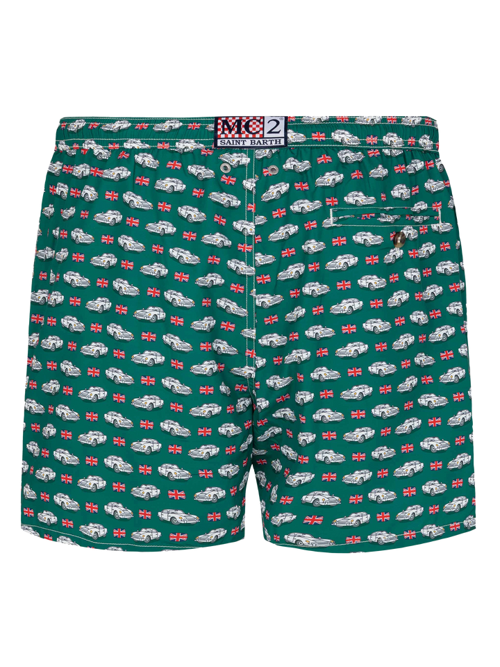 Lightweight fabric swim shorts Lighting with car print - MC2 Saint Barth