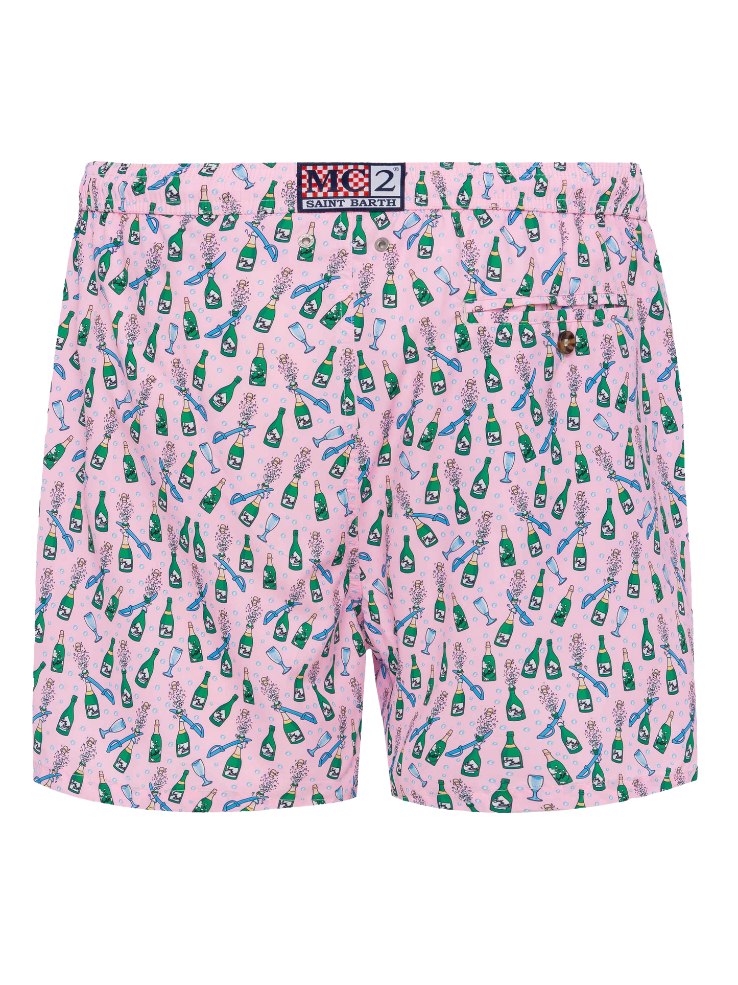 Lightweight fabric swim shorts Lighting with sabrage and bottle print