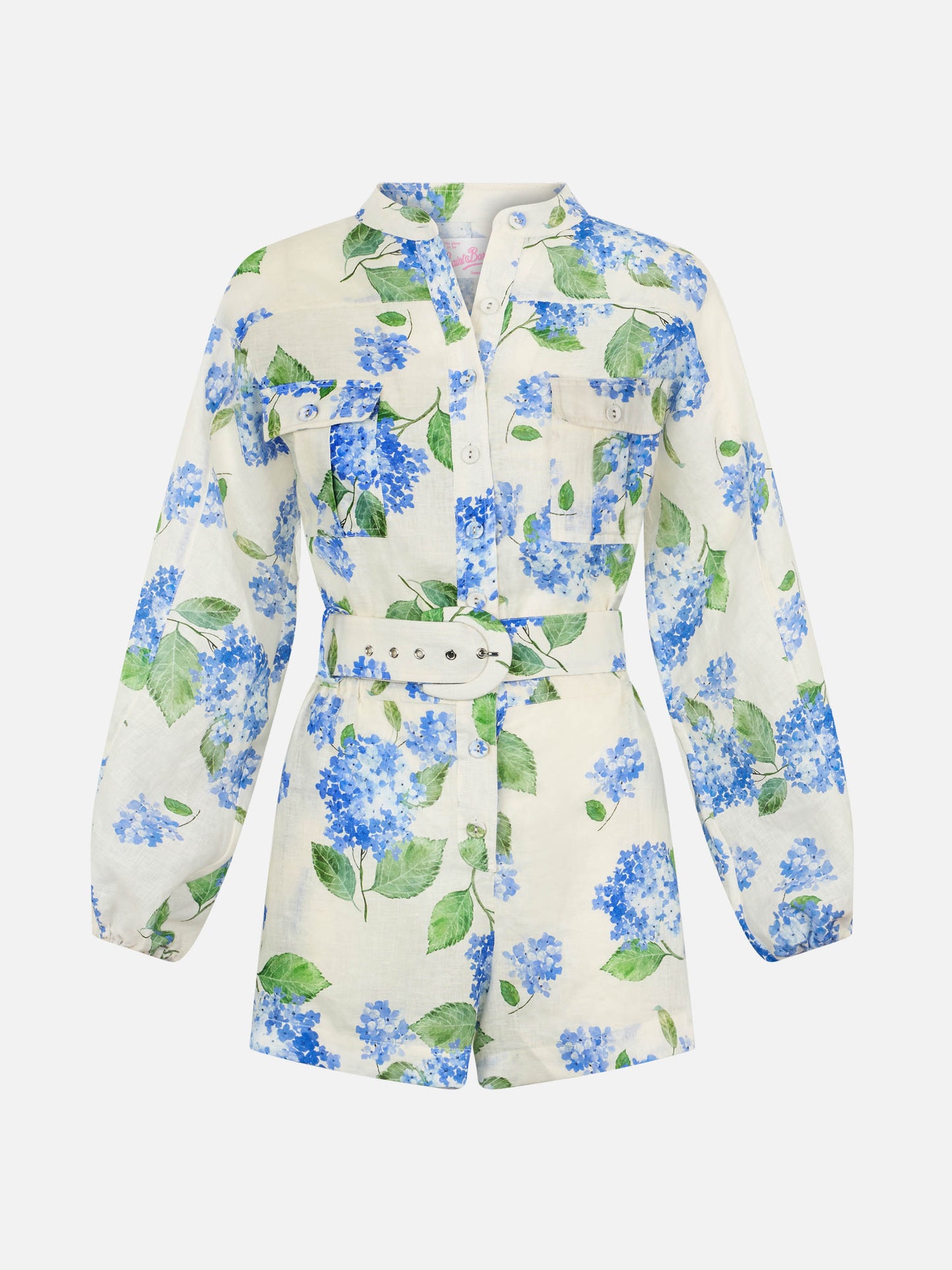 Woman floral linen playsuit Hanniel - MC2 Saint Barth