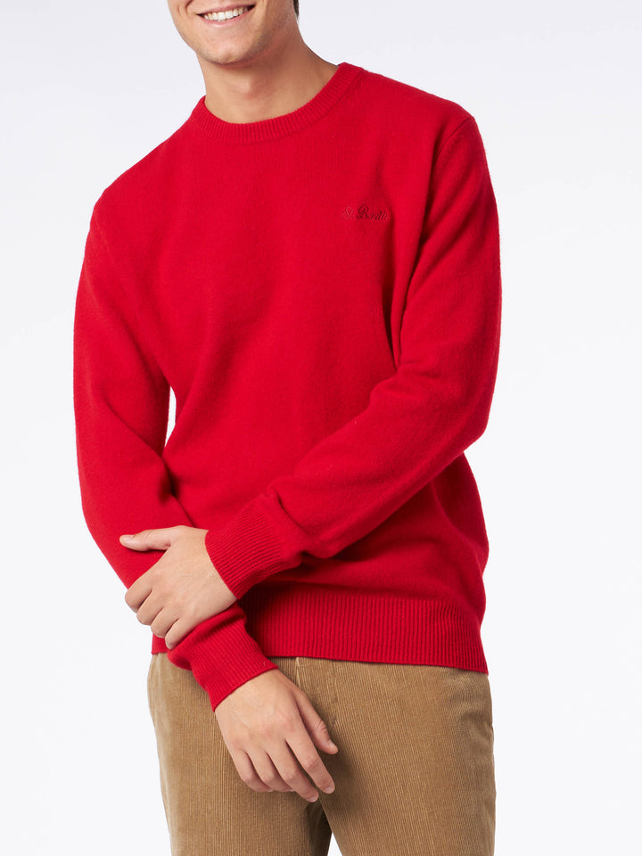 Man crewneck red sweater with St. Barth embroidery - MC2 Saint Barth