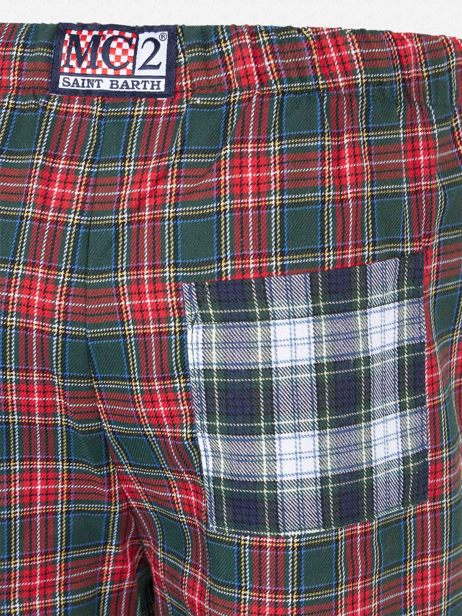 Kid pajama pants with tartan print - MC2 Saint Barth
