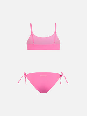 Girl pink bralette bikini Jaiden with rhinestone - MC2 Saint Barth