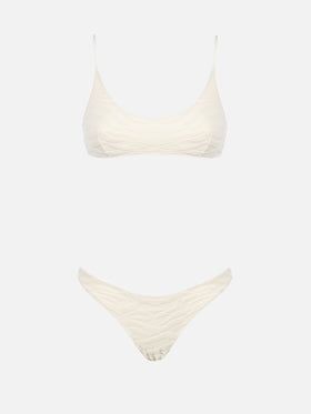 Woman zebra terry bralette bikini Judy Naomi