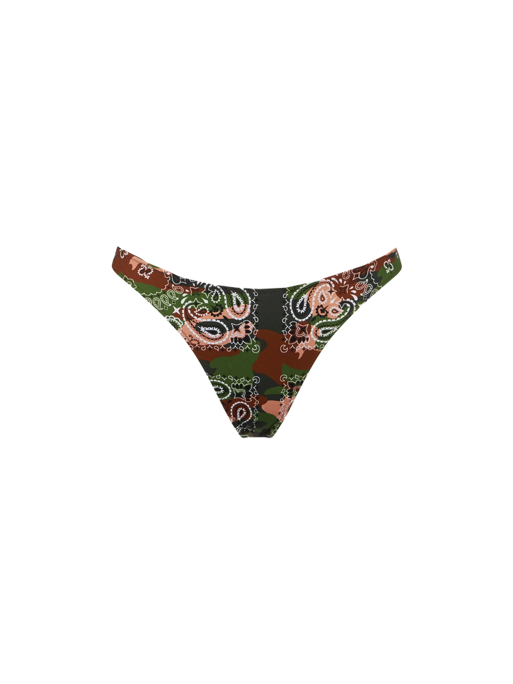 Freche Damen-Badehose mit nachahmendem Bandana-Print