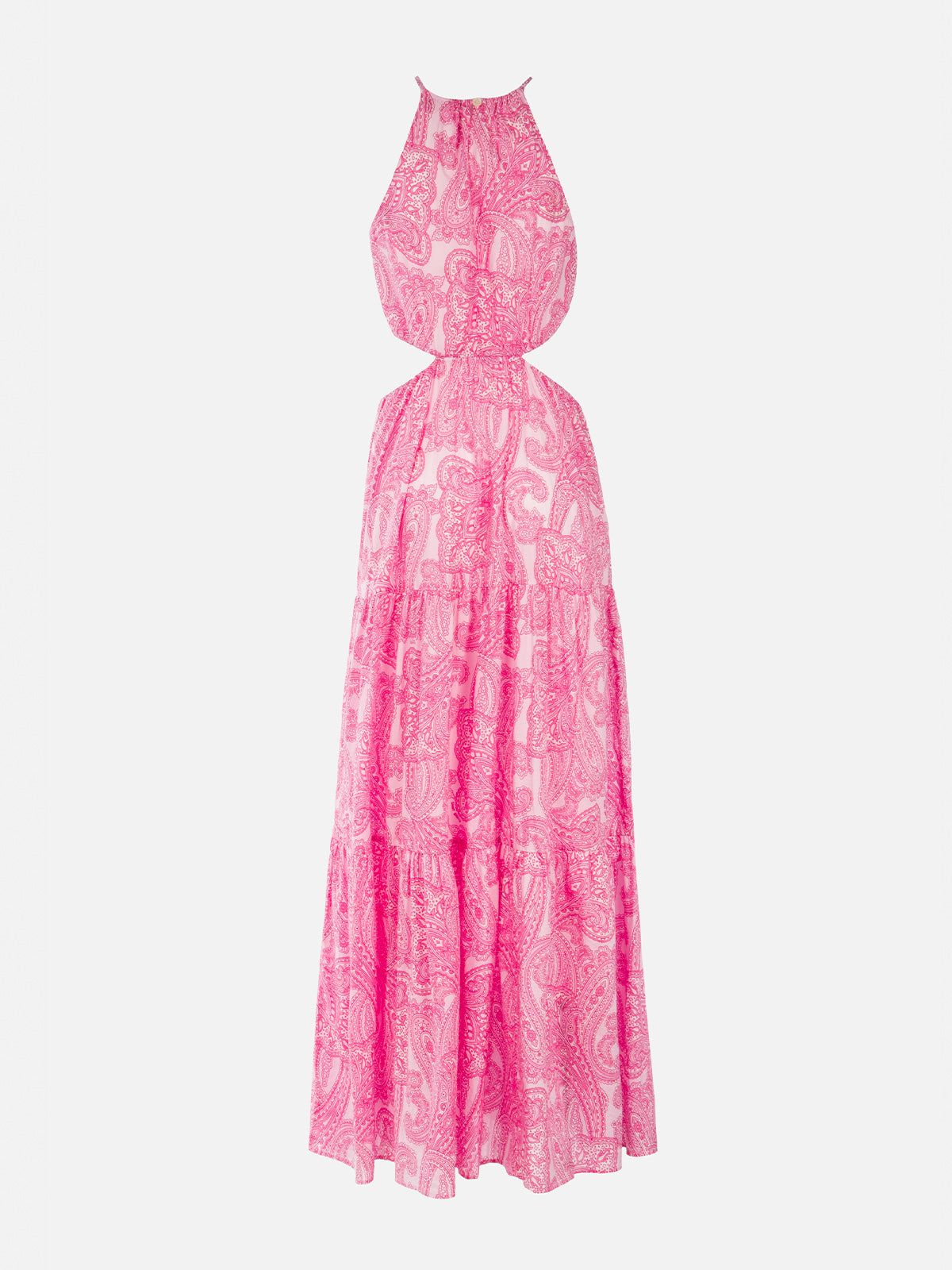 Abito lungo da donna Kaby con dettagli cut-out e stampa paisley