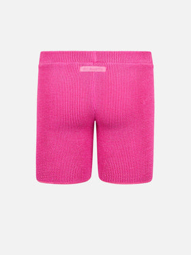 Girl pink crinkle shorts Kira W Jr - MC2 Saint Barth