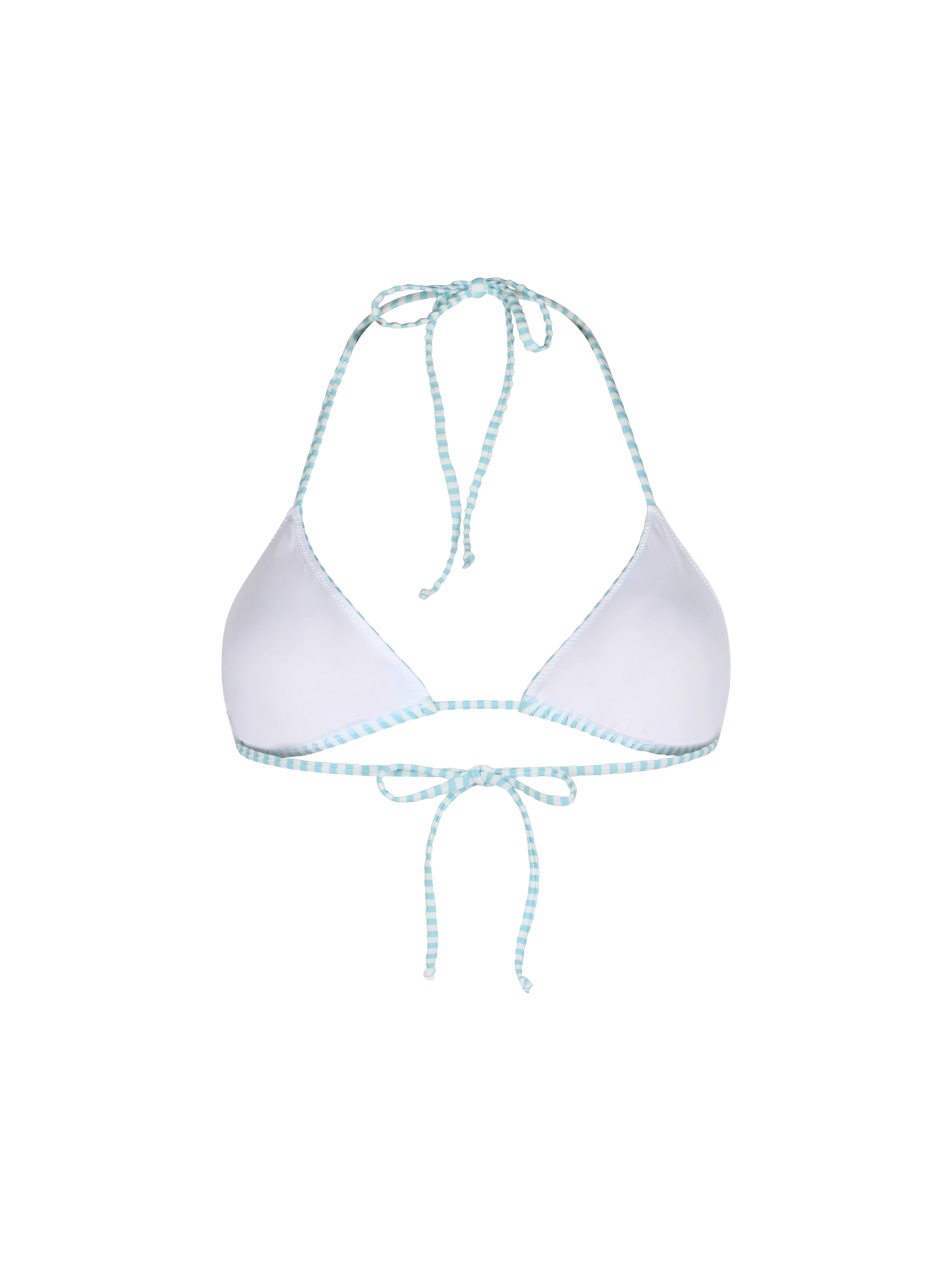 Woman seersucker striped triangle top swimsuit Leah - MC2 Saint Barth