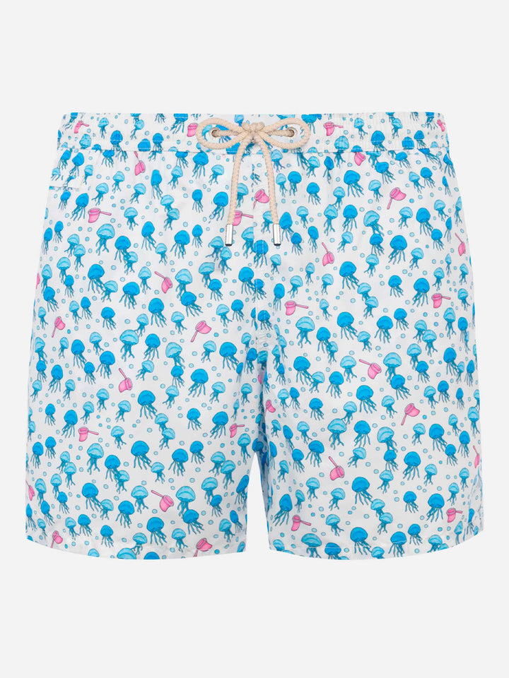 Man light fabric swim shorts with jellyfish print - MC2 Saint Barth