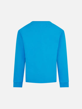 Boy heavy cotton bluette t-shirt - MC2 Saint Barth