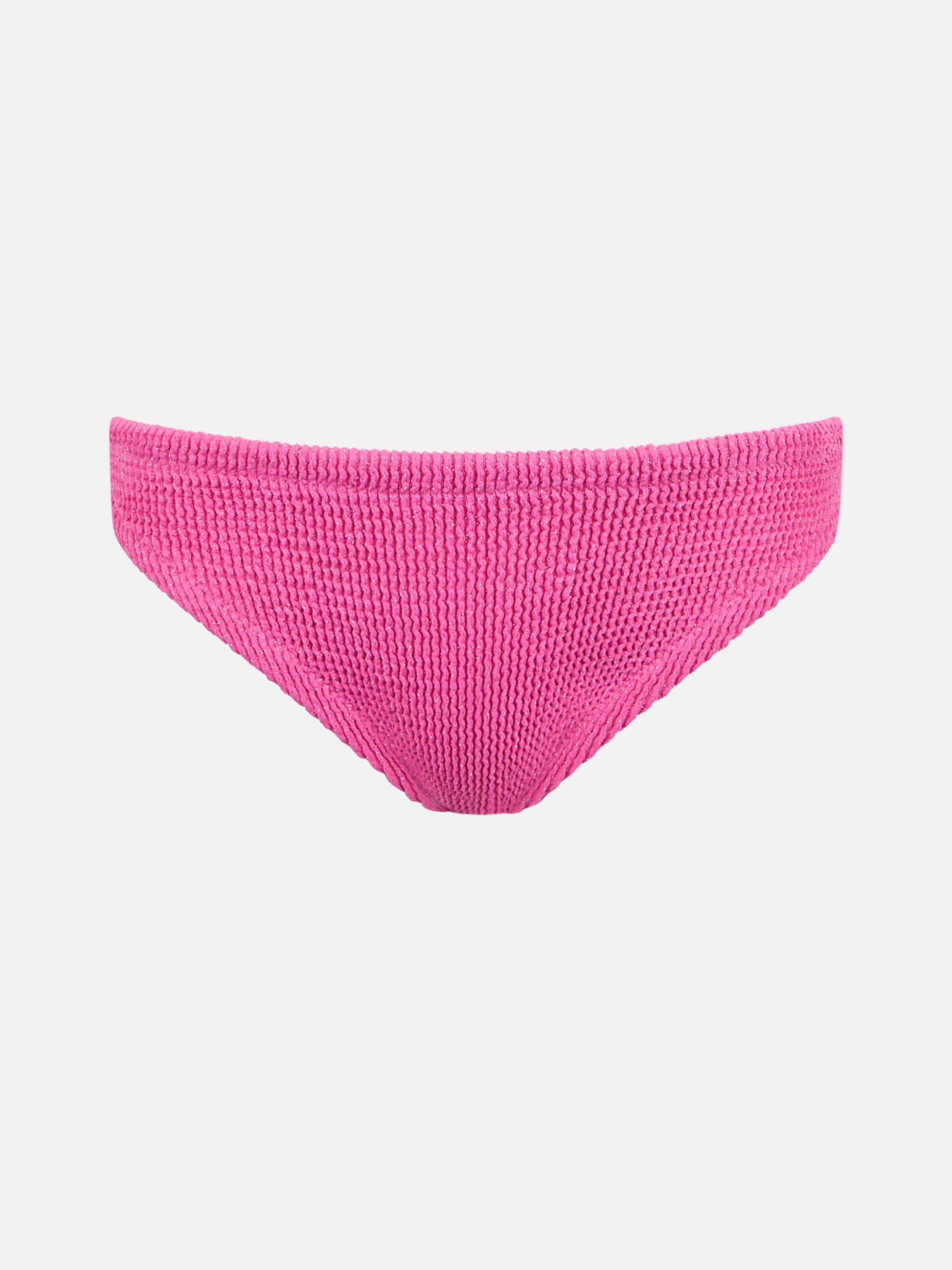 Girl pink crinkle swim briefs Madame with bow - MC2 Saint Barth