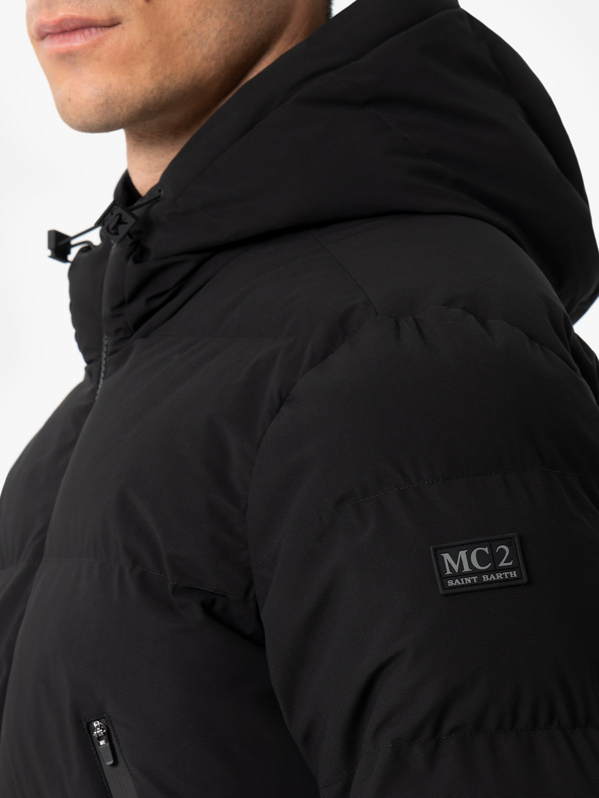 Man black hooded puffer jacket Maier - MC2 Saint Barth