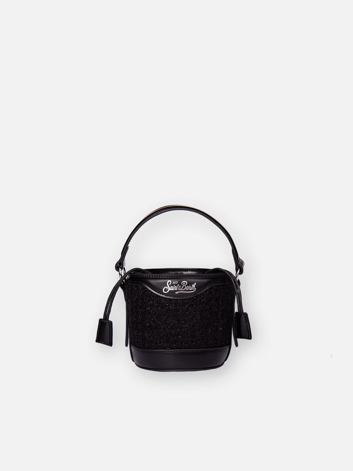 Bucket bag Mia with black tweed fabric - MC2 Saint Barth