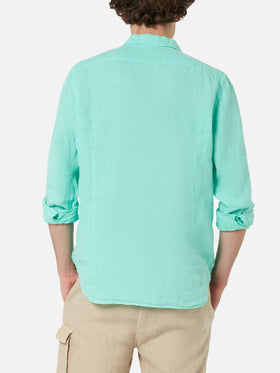 Man mint green linen shirt Pamplona - MC2 Saint Barth