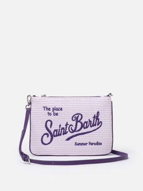 Pouch Parisienne in paglia lilla