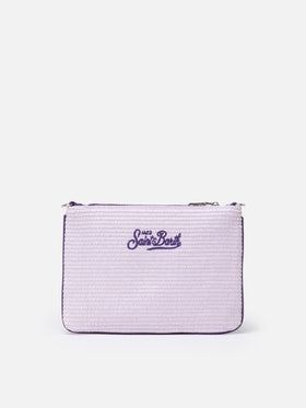 Pouch Parisienne in paglia lilla