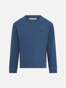 Boy heavy cotton blue t-shirt - MC2 Saint Barth