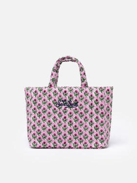 Pink flower quilted Soft Tote Mid bag - MC2 Saint Barth