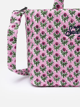 Pink flower quilted Soft Tote Mid bag - MC2 Saint Barth