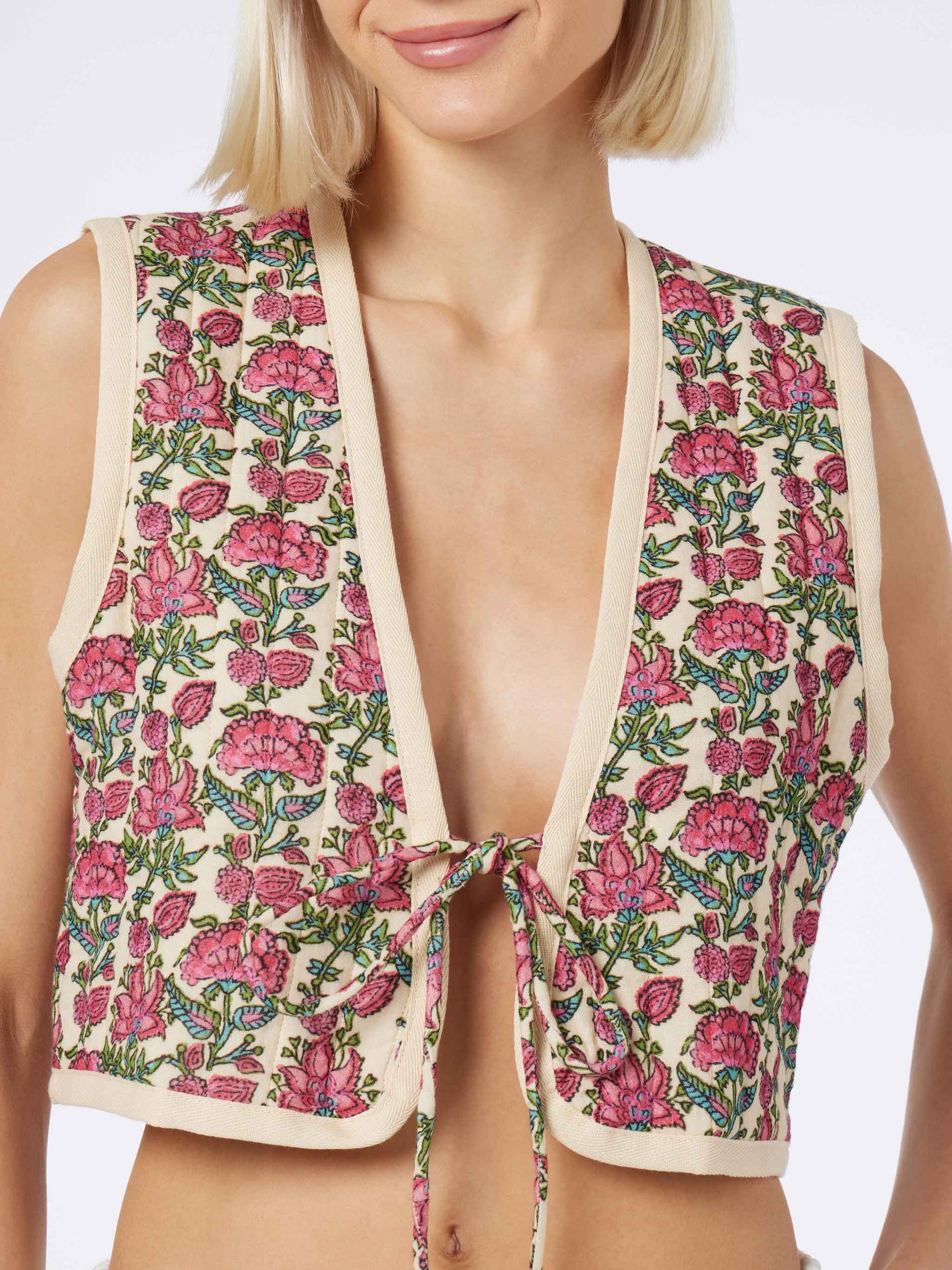 Woman embroidered padded vest - MC2 Saint Barth