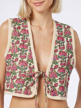 Woman embroidered padded vest - MC2 Saint Barth