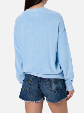 Hellblaues Stardust-Sweatshirt aus Frottee für Damen