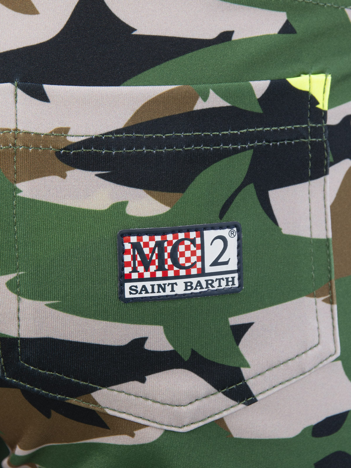 Boy lycra swim briefs with camo shark print - MC2 Saint Barth