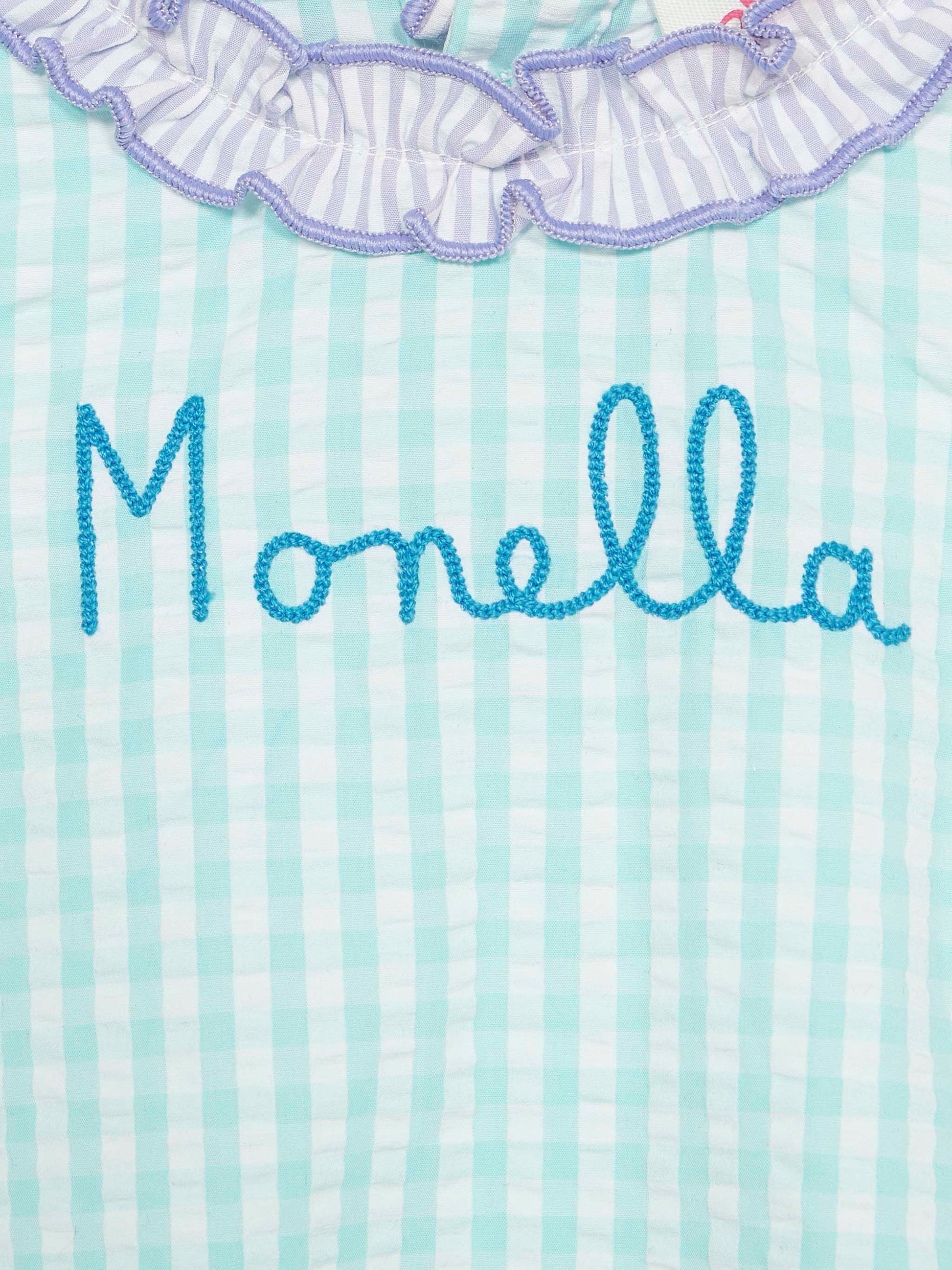 Baby gingham cotton dress Abbie with top and bloomers - MC2 Saint Barth