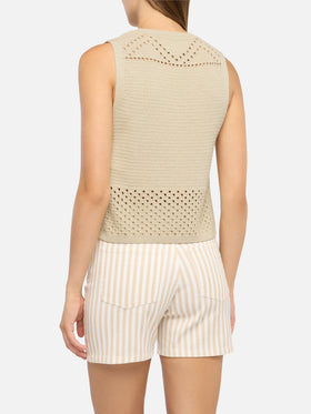 Top crochet beige Aire