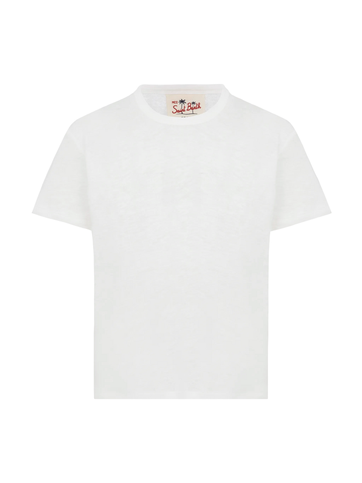 Alex kid white linen jersey t-shirt - MC2 Saint Barth