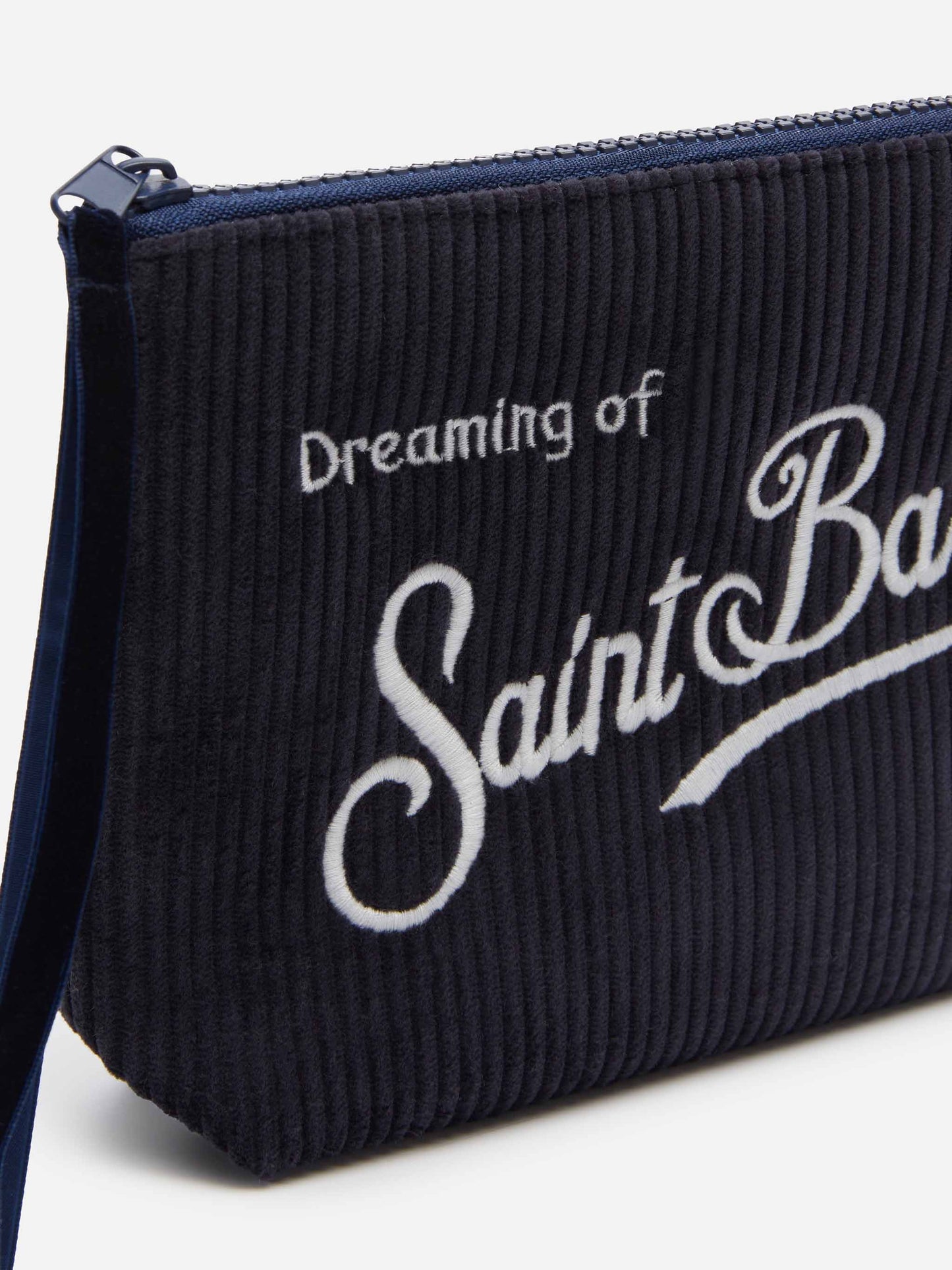 Navy blue corduroy pochette Aline - MC2 Saint Barth