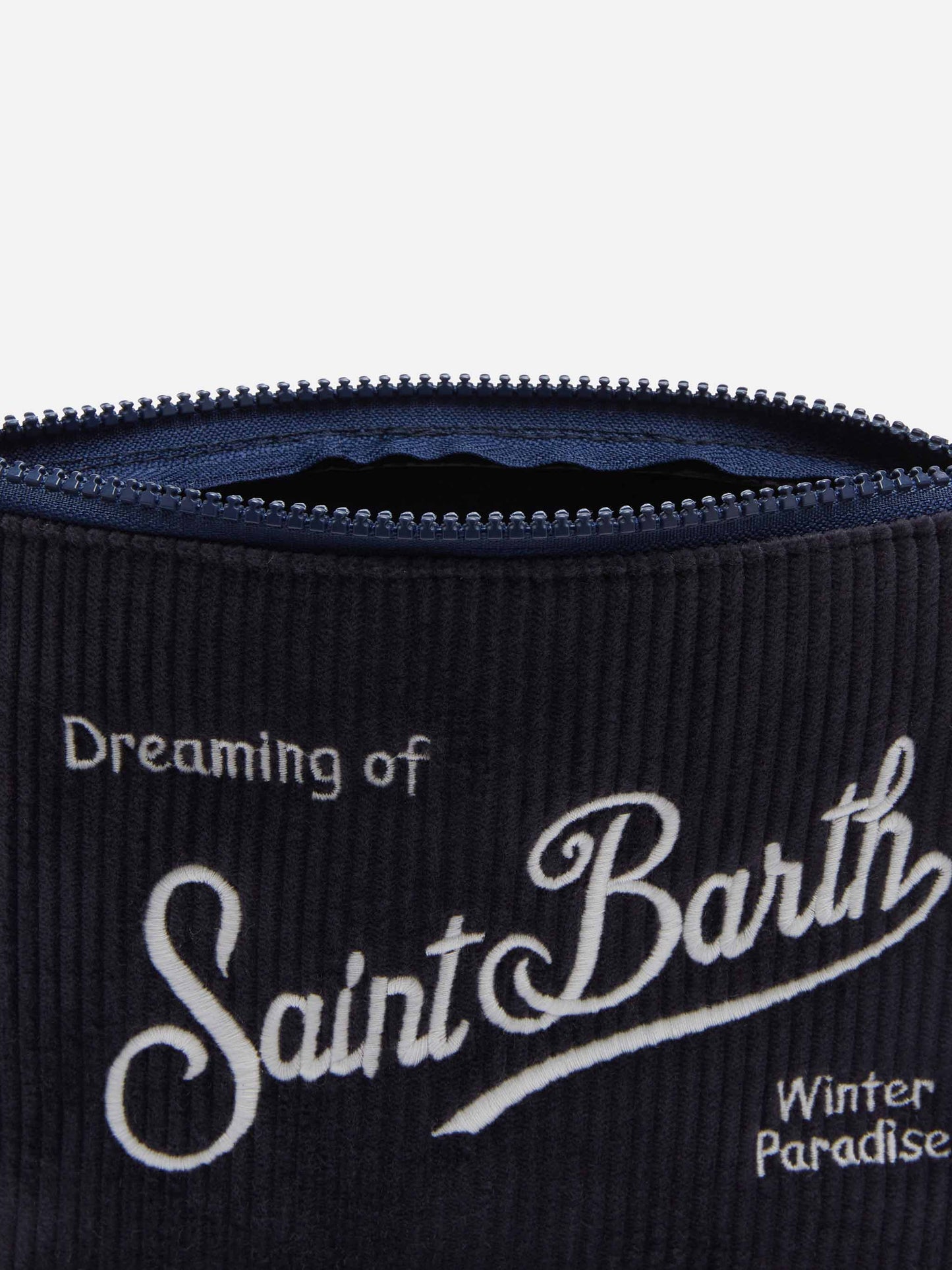 Navy blue corduroy pochette Aline - MC2 Saint Barth