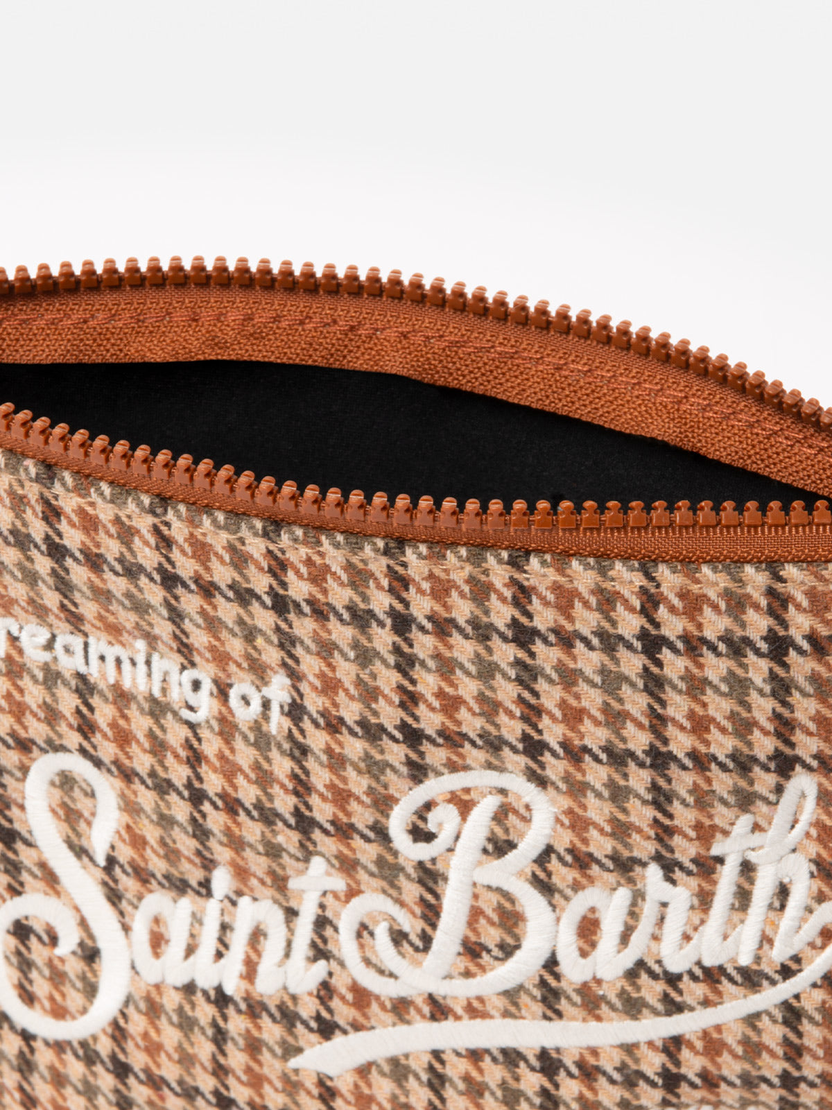 Pochette in lana Aline con stampa pied de poule