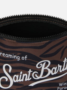 Pochette Aline effetto lana con stampa zebrata