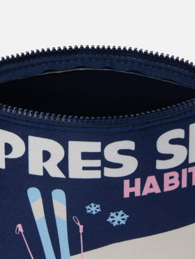 Pochette Aline effetto lana con stampa Après ski