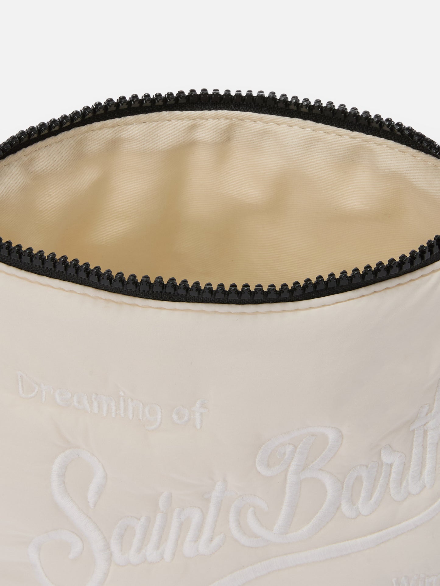 Pochette Aline Puffer in nylon imbottito beige