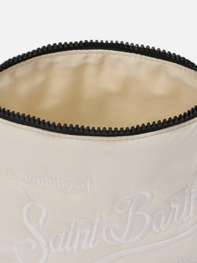 Pochette Aline Puffer in nylon imbottito beige