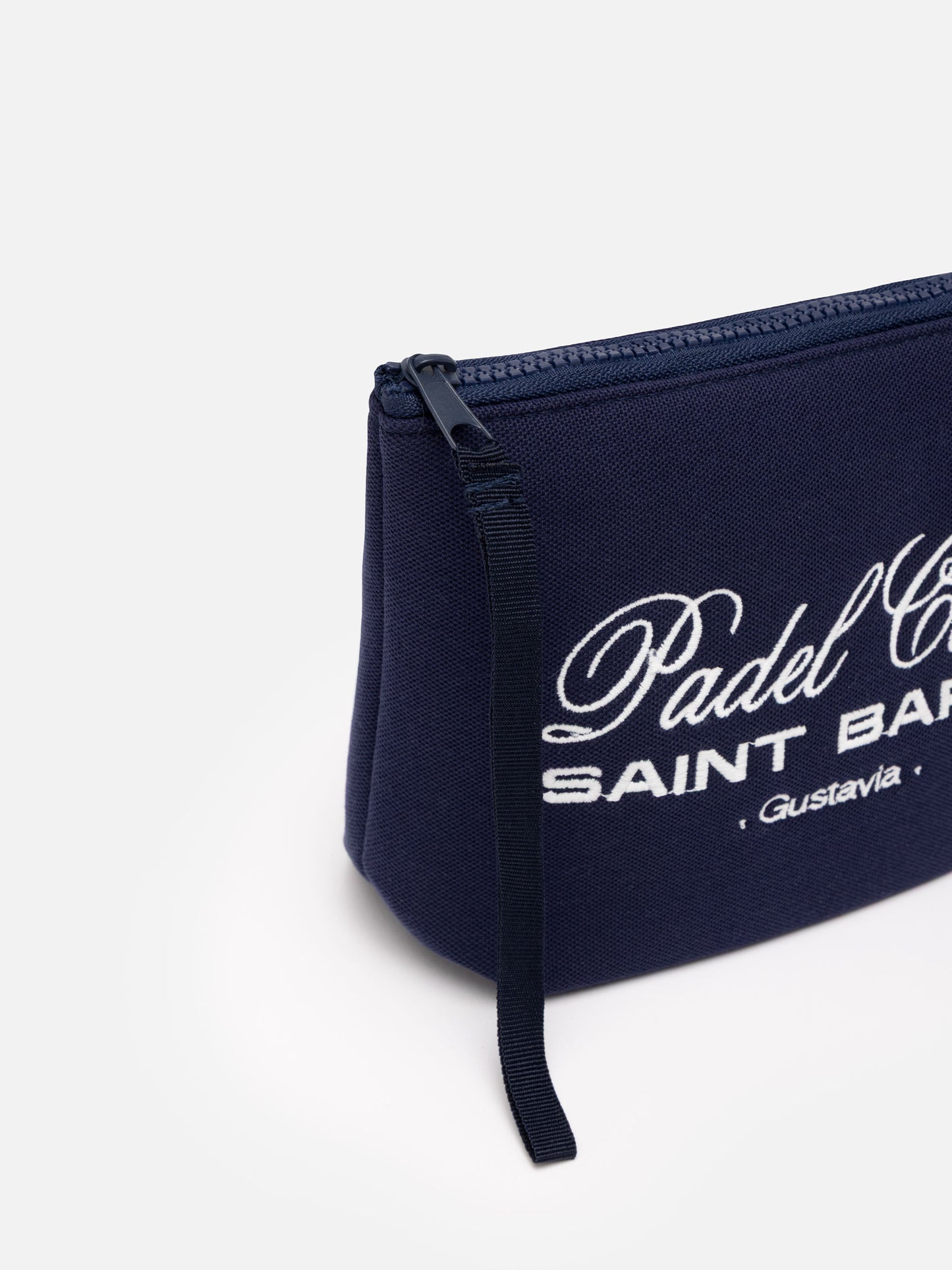 Aline navy blue piquet pochette with Padel Club Saint Barth embroidery