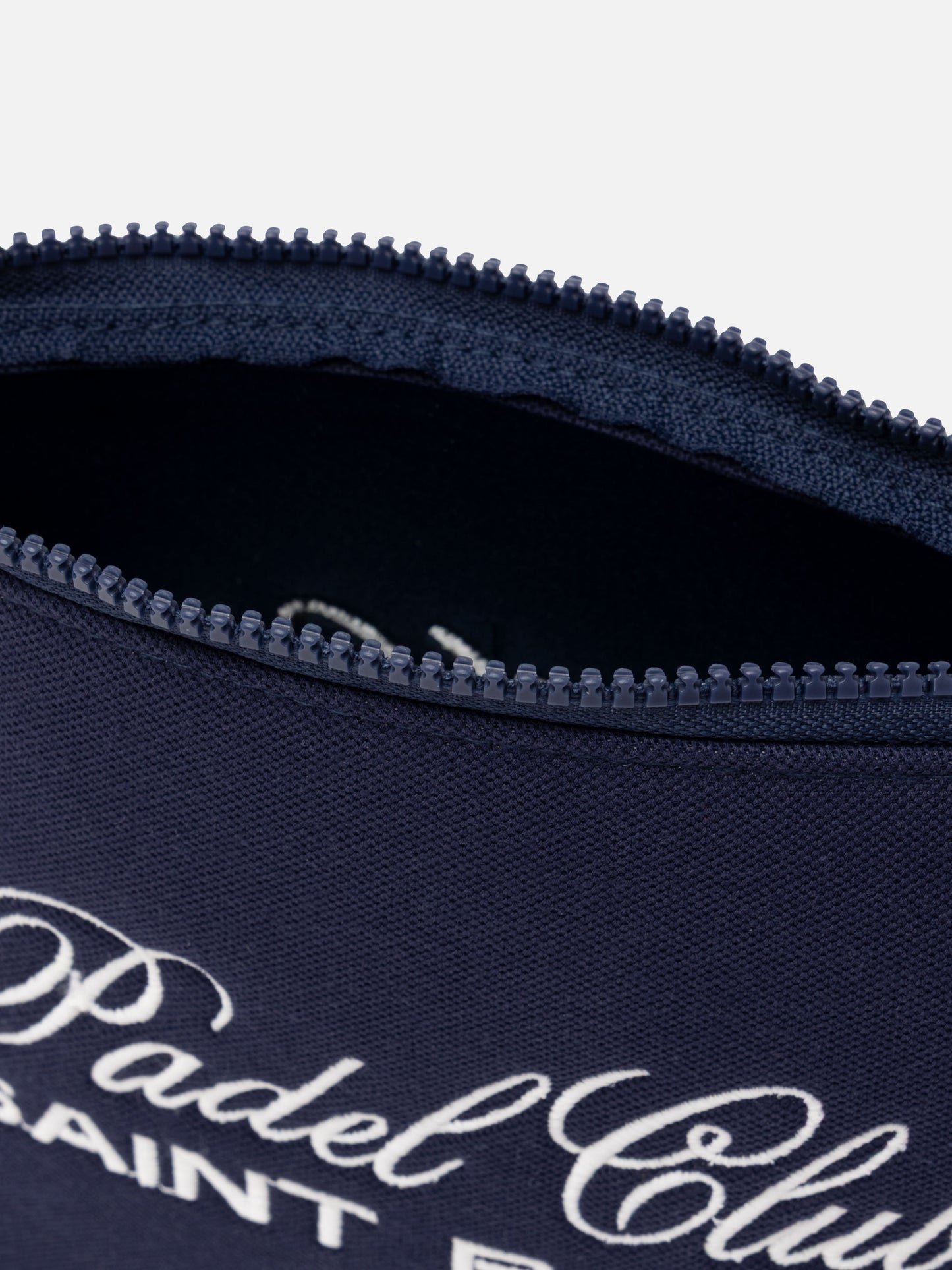 Aline navy blue piquet pochette with Padel Club Saint Barth embroidery