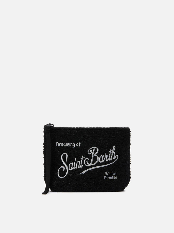 Aline Tweed Lurex Pouch in black
